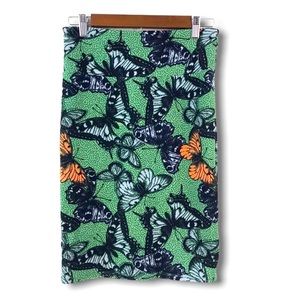 🦋 LuLaRoe Cassie with Butterflies green blue orange periwinkle